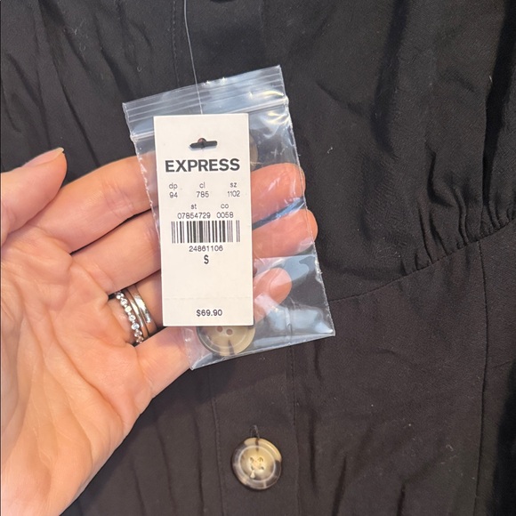 EXPRESS Black Button-Down Dress - Picture 2 of 2